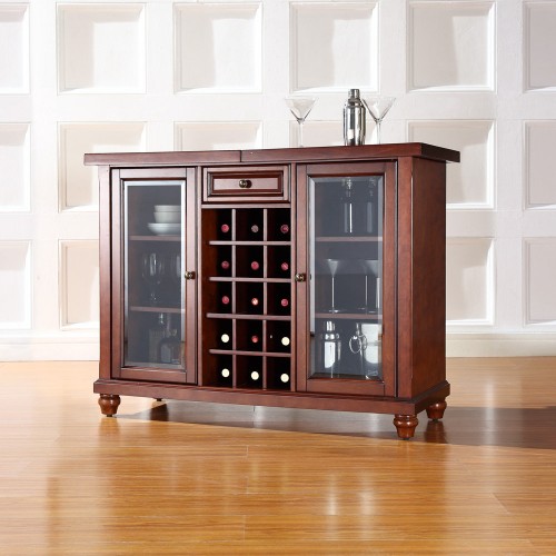 Cambridge Sliding Top Bar Cabinet in Mahogany Finish by Crosley.