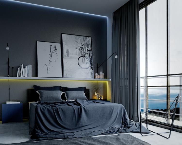 Contemporary man´s bedroom