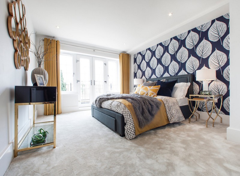 20 Bedroom Designs With Navy Blue And Gold Accents Home Decor Ideas