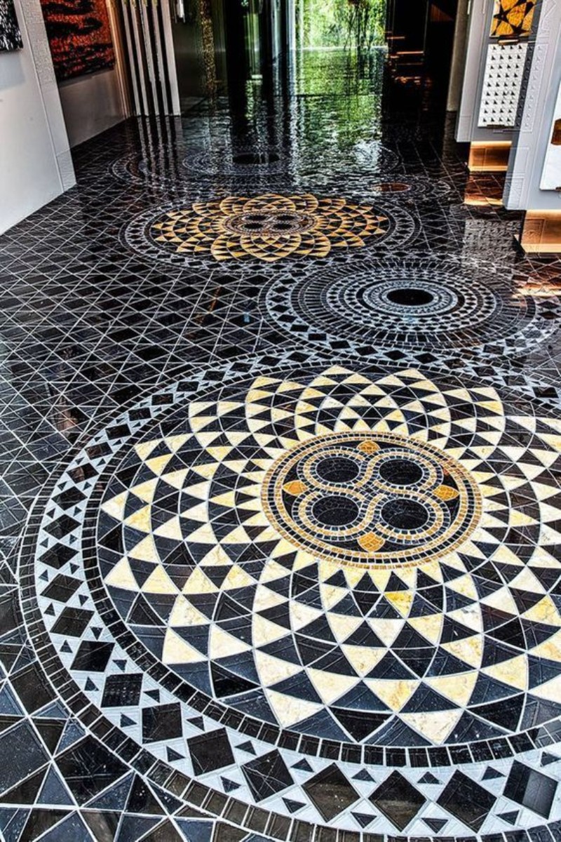 Moroccan Inspired Mosaic Floor Tiles, Outdoor Tile Mosaic